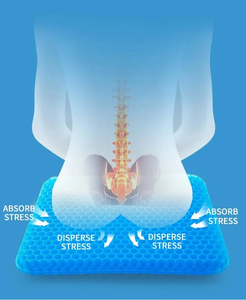 Ergonomic Shock-Absorbing Pressure Relief All-Day Comfort Gel Honeycomb Cushion - Image 12