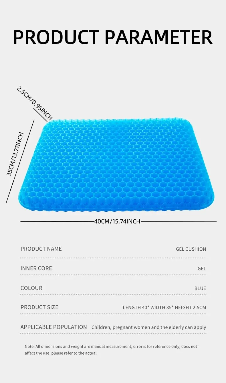 Ergonomic Shock-Absorbing Pressure Relief All-Day Comfort Gel Honeycomb Cushion - Image 14