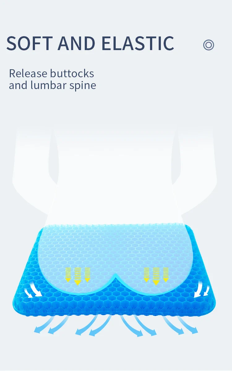Ergonomic Shock-Absorbing Pressure Relief All-Day Comfort Gel Honeycomb Cushion - Image 18