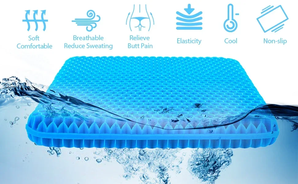 Ergonomic Shock-Absorbing Pressure Relief All-Day Comfort Gel Honeycomb Cushion - Image 22
