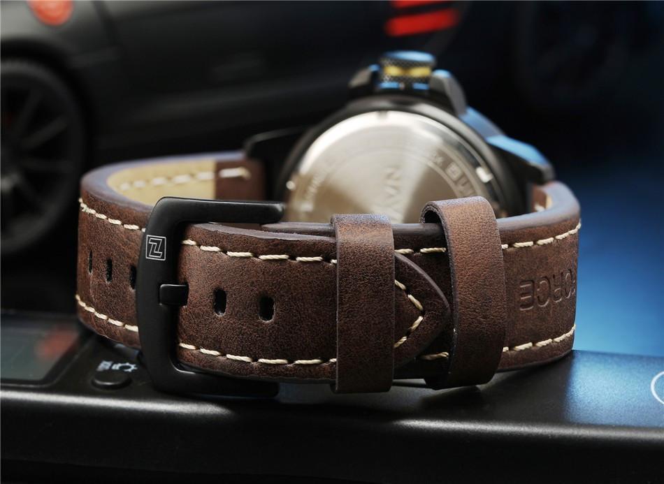Genuine Leather Strap Army Watch (4 colors) - Image 3