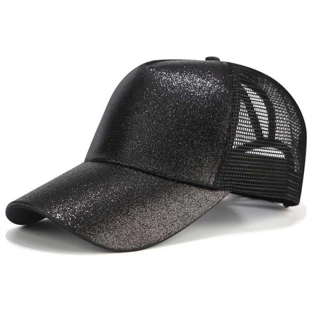 Glitter and Plain Women's Mesh Ponytail Cap - Image 3