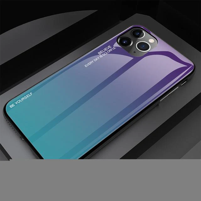 Gradient Tempered Glass Smartphone Case for iPhone & Samsung - Image 5