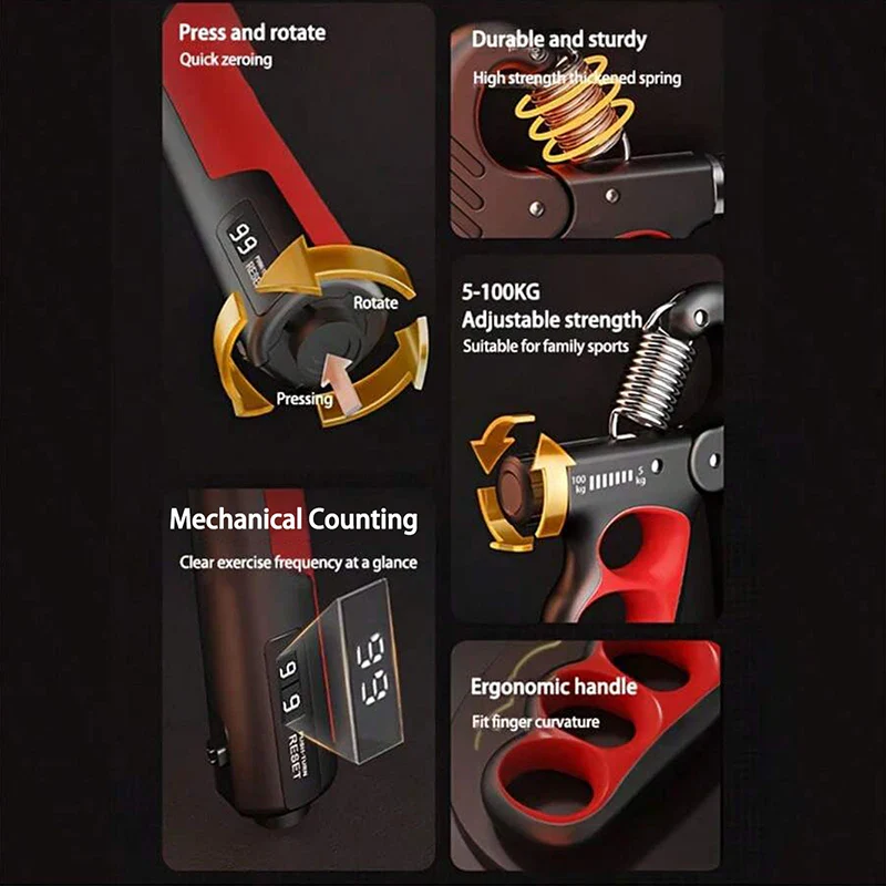 Therapy & Recovery Adjustable Hand Trainer With Built-in Counter - Image 3