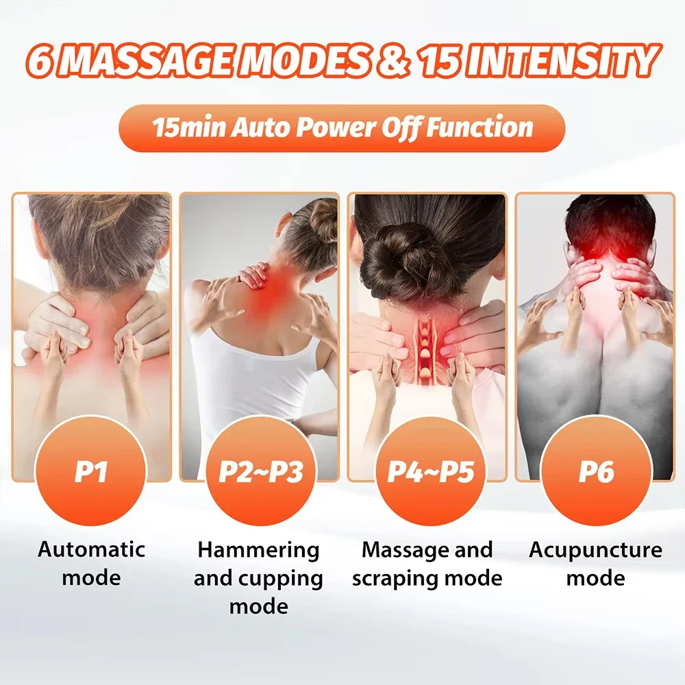 NeuroWarm Multi-Zone Hands-Free Wearable Cervical & Shoulder TENS Heat Massager - Image 20