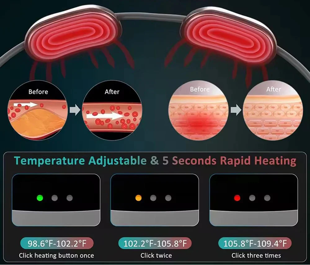 NeuroWarm Multi-Zone Hands-Free Wearable Cervical & Shoulder TENS Heat Massager - Image 21