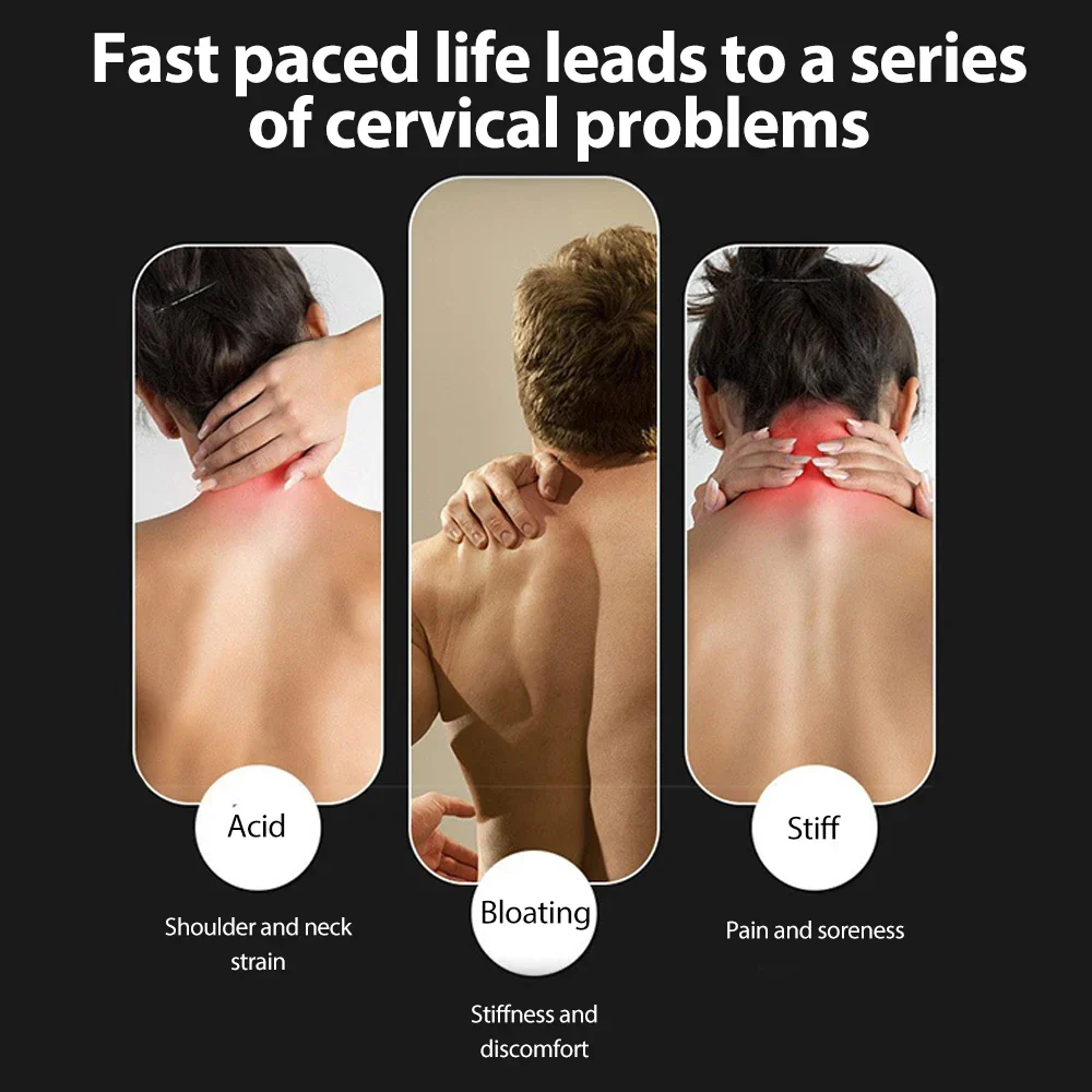 NeuroWarm Multi-Zone Hands-Free Wearable Cervical & Shoulder TENS Heat Massager - Image 26