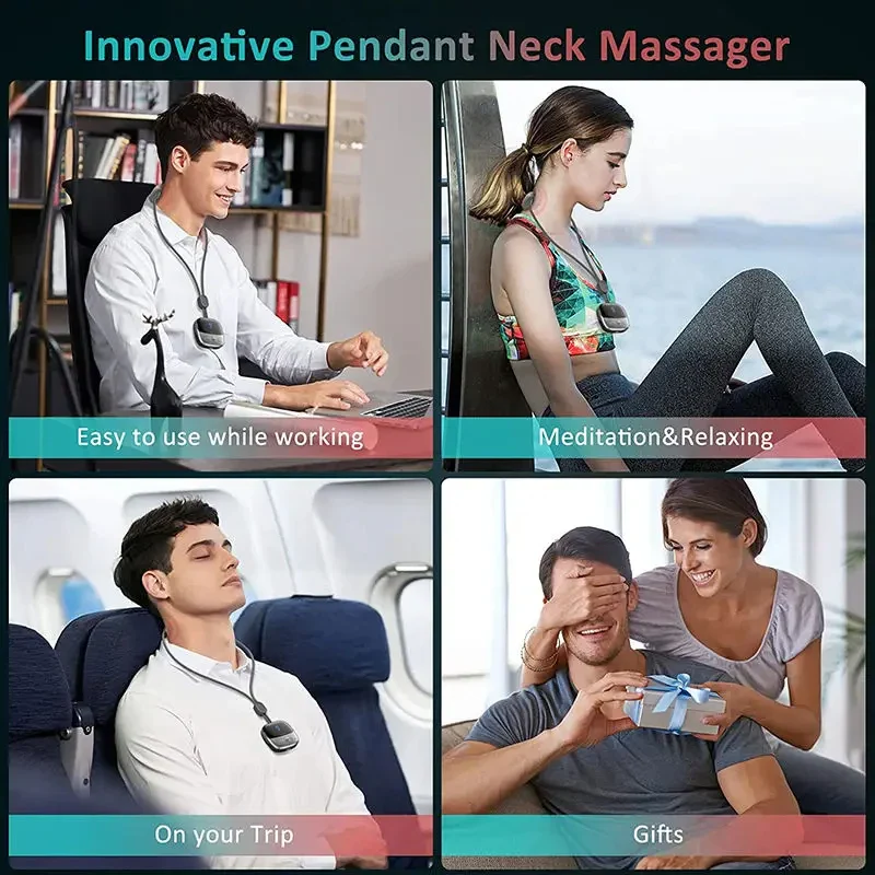 NeuroWarm Multi-Zone Hands-Free Wearable Cervical & Shoulder TENS Heat Massager - Image 4
