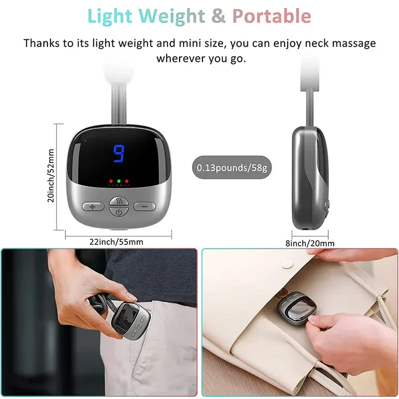 NeuroWarm Multi-Zone Hands-Free Wearable Cervical & Shoulder TENS Heat Massager - Image 7