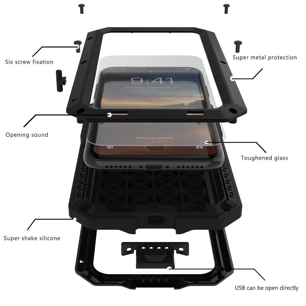 Shockproof Waterproof Aluminum Case + Gorilla Glass - Image 8