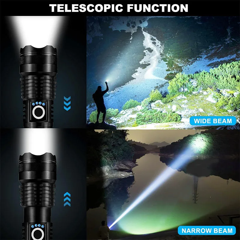 Ultra -Powerful Telescopic Zoom Impact Resistant LED Flashlight - Image 4
