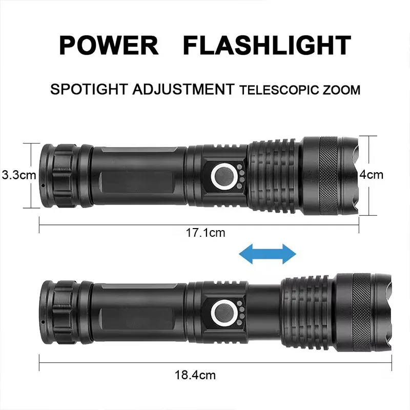 Ultra -Powerful Telescopic Zoom Impact Resistant LED Flashlight - Image 7