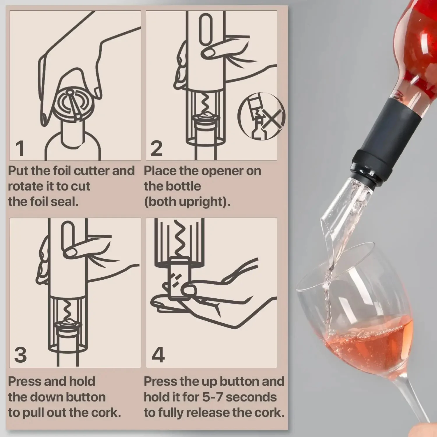 Electric Rechargeable Automatic Powerful Wine Bottle Opener - Image 4
