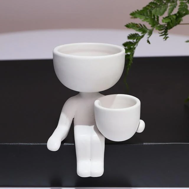 Humanoid Ceramic Flower Pot Vase - Image 4