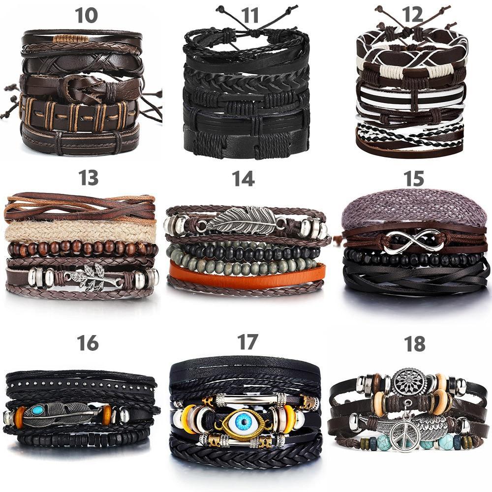 IF ME™ Vintage Multi-Layer Men's Leather Bracelet Sets - Image 22