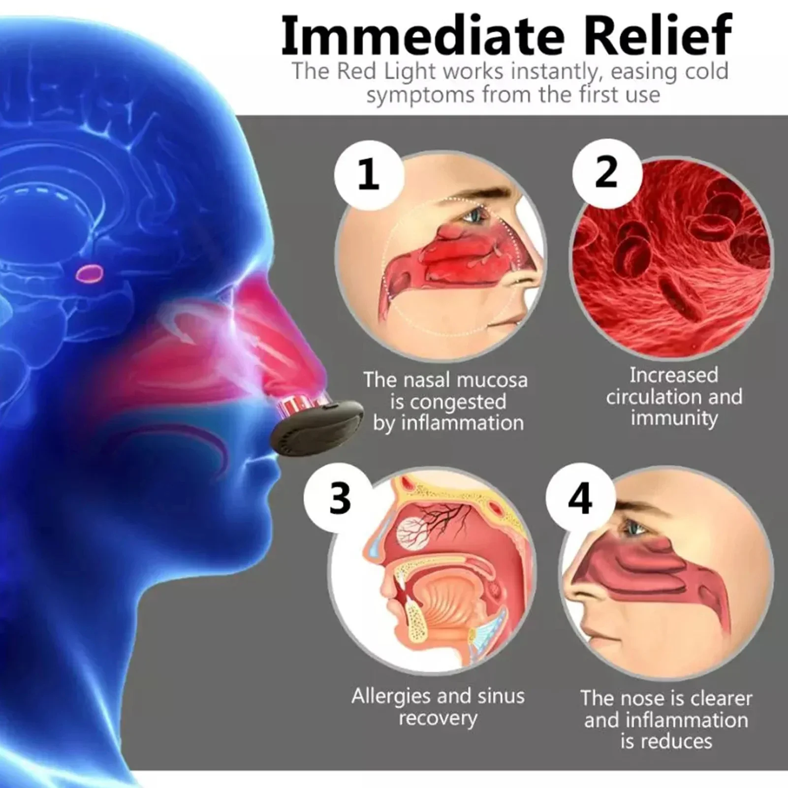 Advanced High-Frequency Pulse &  Red Light Rhinitis And Allergy Nasal Therapy Device - Image 7