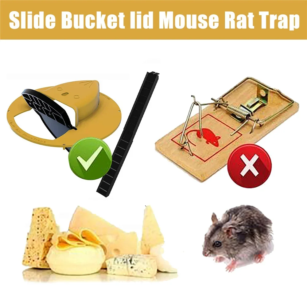 CleanCatch No-Touch Humane Flip Lid + Ramp Bucket Mouse Trap - Image 13