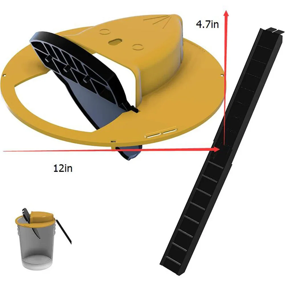 CleanCatch No-Touch Humane Flip Lid + Ramp Bucket Mouse Trap - Image 14