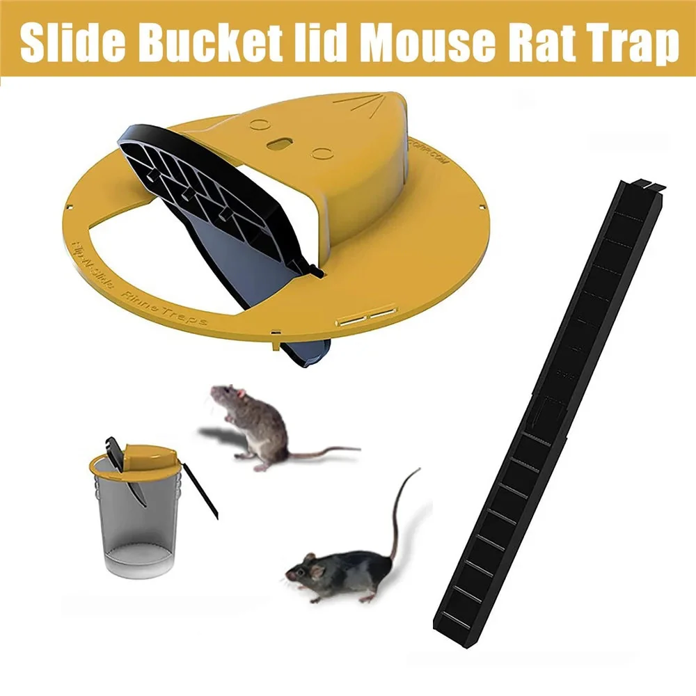 CleanCatch No-Touch Humane Flip Lid + Ramp Bucket Mouse Trap - Image 9