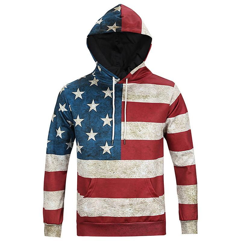 ISTider American Flag Printed Camouflage Sleeves Patchwork Men's Hoodies Cool Casual Sportwear High Quality Brand Clothing - Image 3