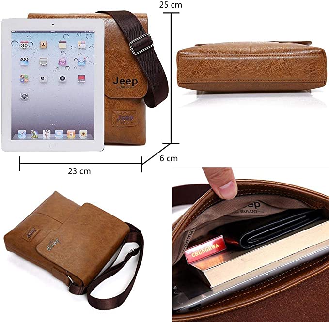 JEEP BULUO PU Leather Messenger Bag with Mach Wallet - Image 20