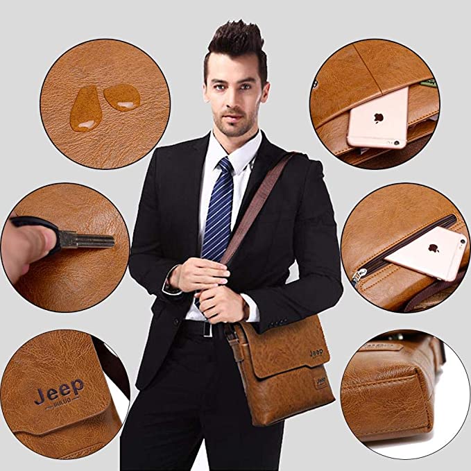 JEEP BULUO PU Leather Messenger Bag with Mach Wallet - Image 22