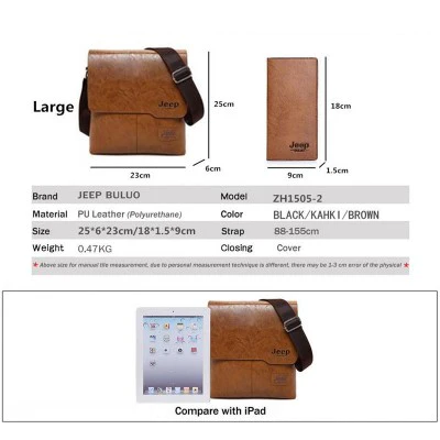 JEEP BULUO PU Leather Messenger Bag with Mach Wallet - Image 27