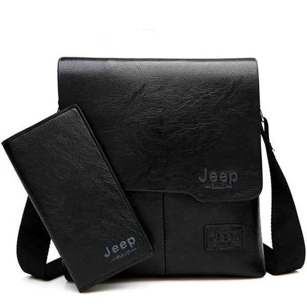 JEEP BULUO PU Leather Messenger Bag with Mach Wallet - Image 3