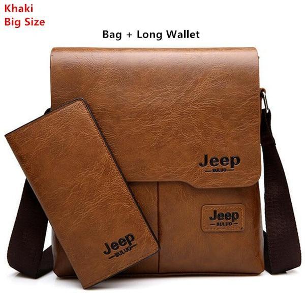 JEEP BULUO PU Leather Messenger Bag with Mach Wallet - Image 4