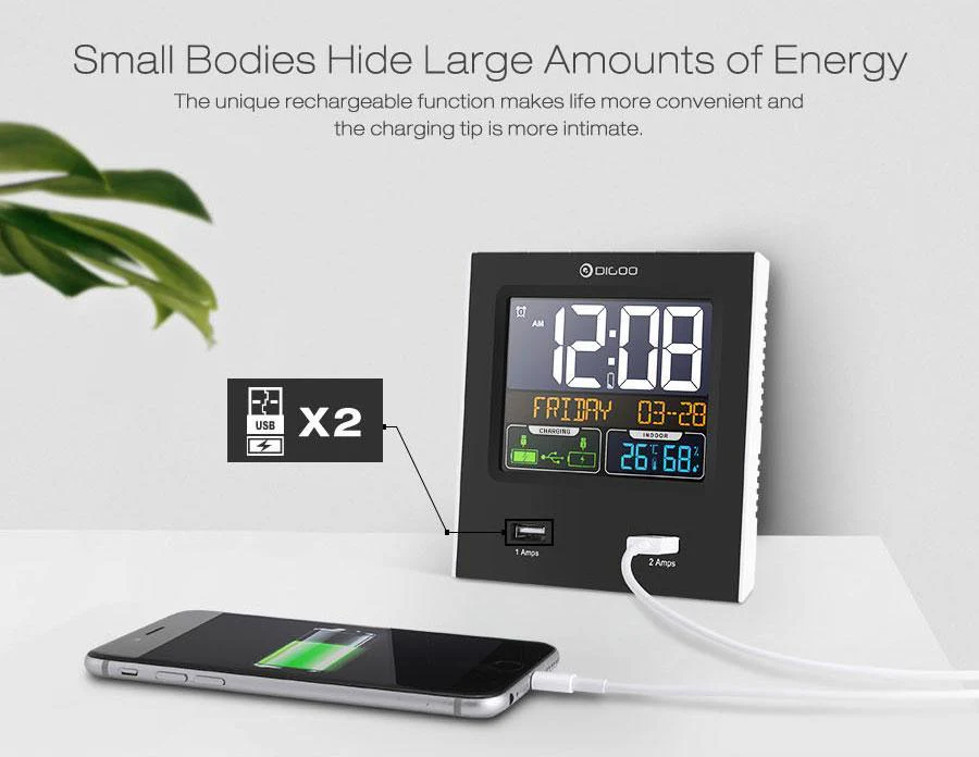 Digoo DG- Smart Charging Alarm Clock & Weather Station - Image 11