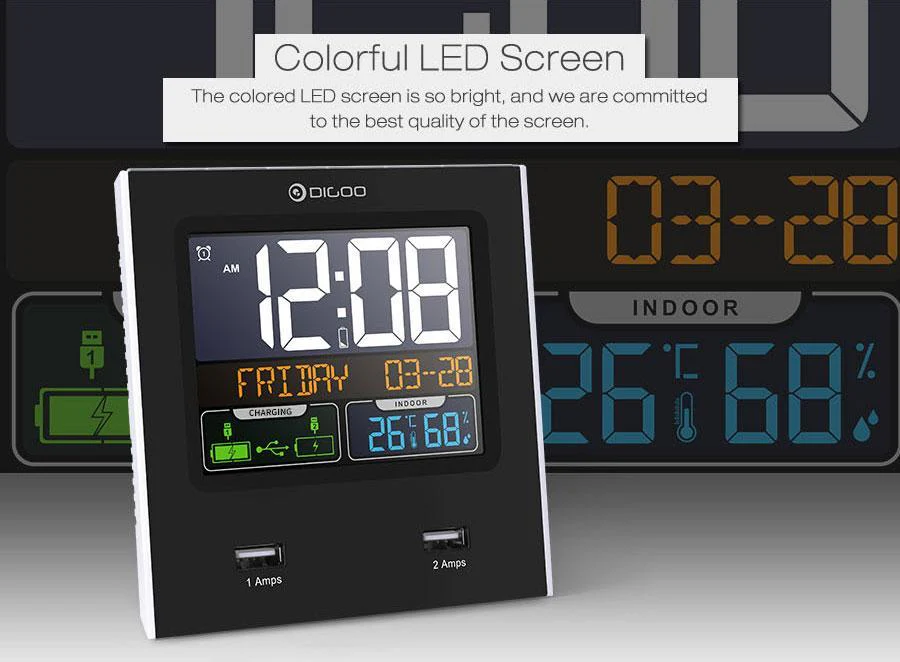 Digoo DG- Smart Charging Alarm Clock & Weather Station - Image 12