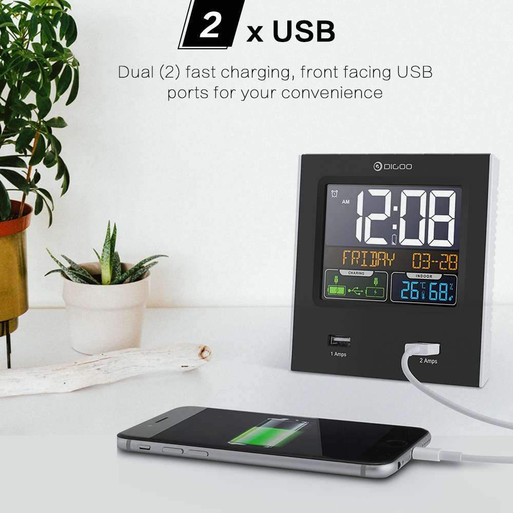 Digoo DG- Smart Charging Alarm Clock & Weather Station - Image 2