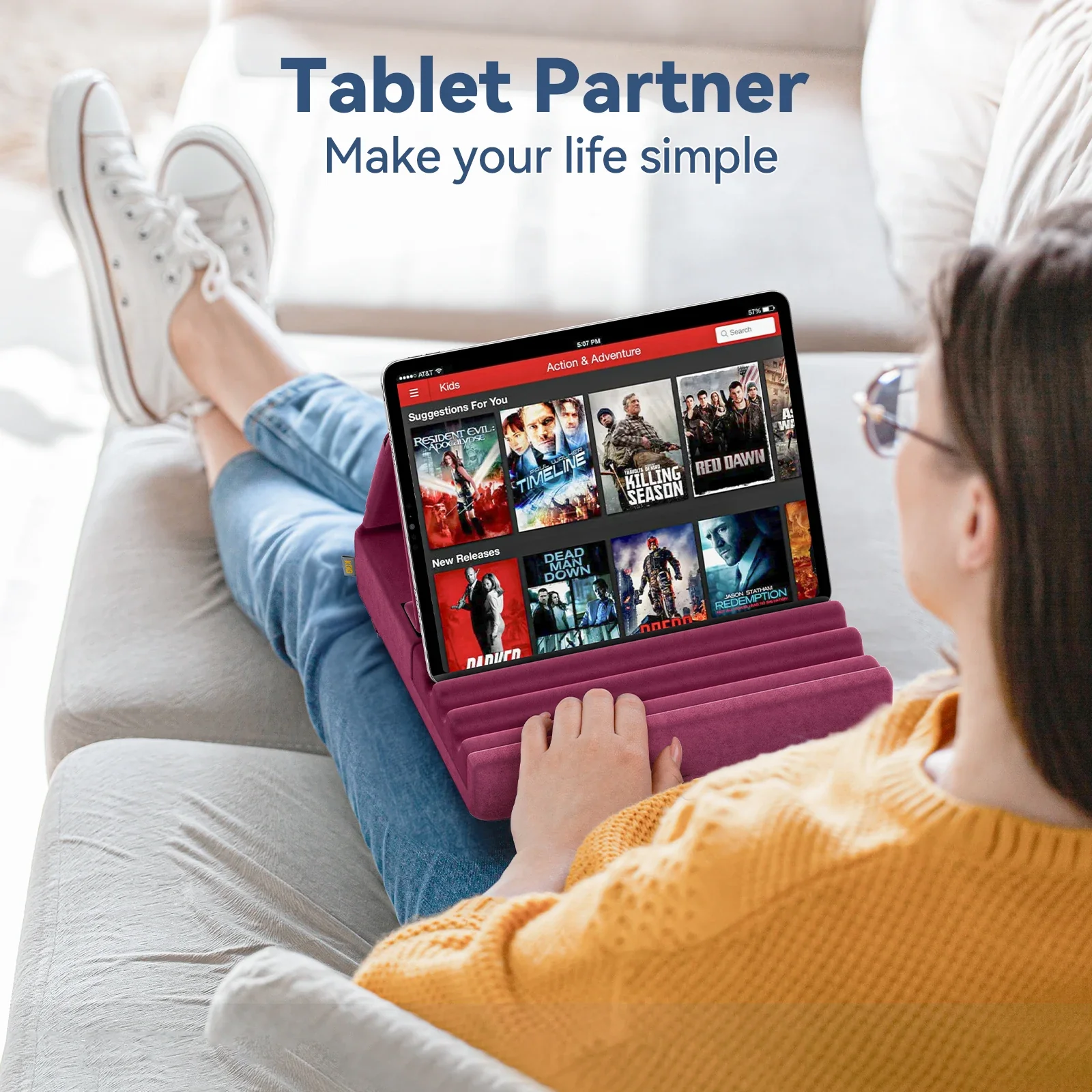 ComfortView Deluxe Multi-Angle Universal Tablet Pillow Holder - Image 12
