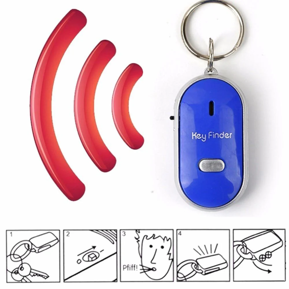 Flash & Sound Whistle Response Key Finder LED Keychain (3 pcs set) - Image 4