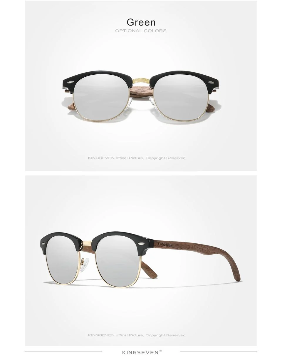 KINGSEVEN™ Black Walnut Wooden Polarized Sunglasses - Image 11