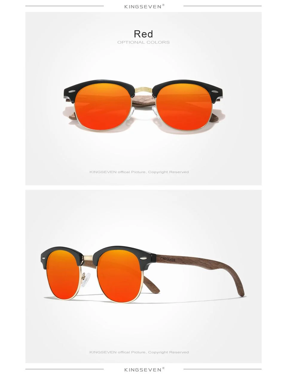 KINGSEVEN™ Black Walnut Wooden Polarized Sunglasses - Image 14