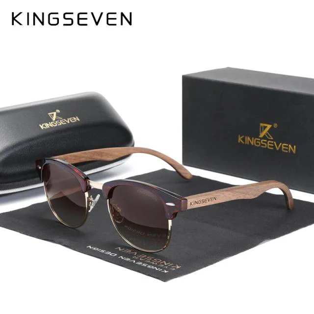 KINGSEVEN™ Black Walnut Wooden Polarized Sunglasses - Image 15