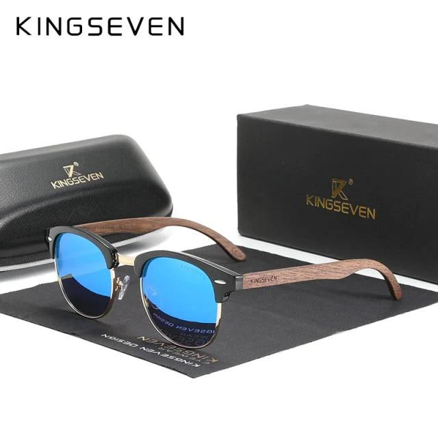 KINGSEVEN™ Black Walnut Wooden Polarized Sunglasses - Image 2