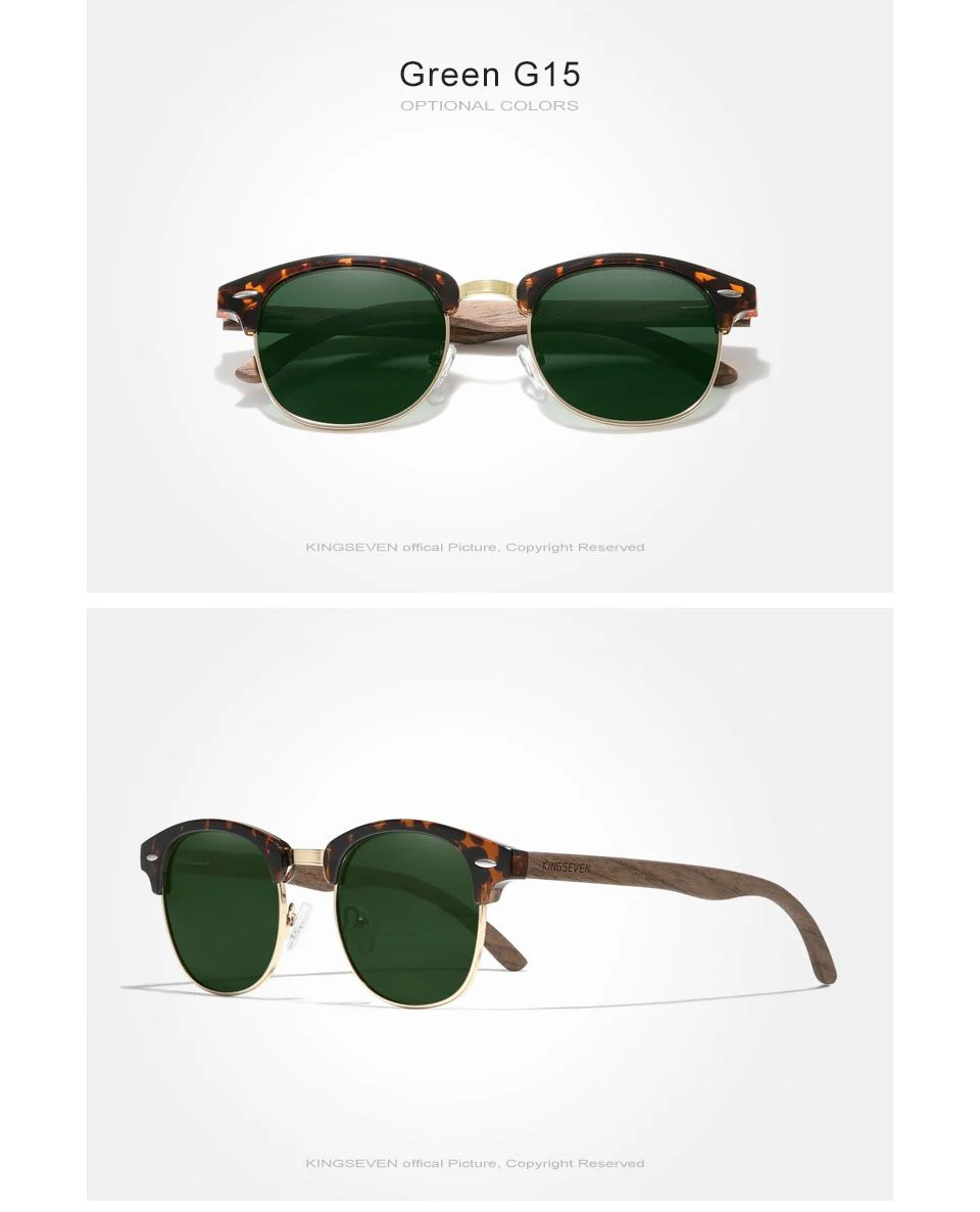 KINGSEVEN™ Black Walnut Wooden Polarized Sunglasses - Image 5