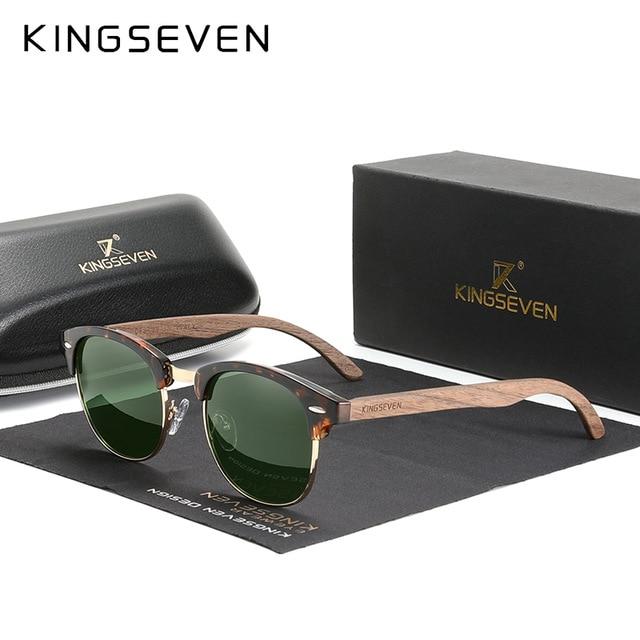 KINGSEVEN™ Black Walnut Wooden Polarized Sunglasses - Image 6