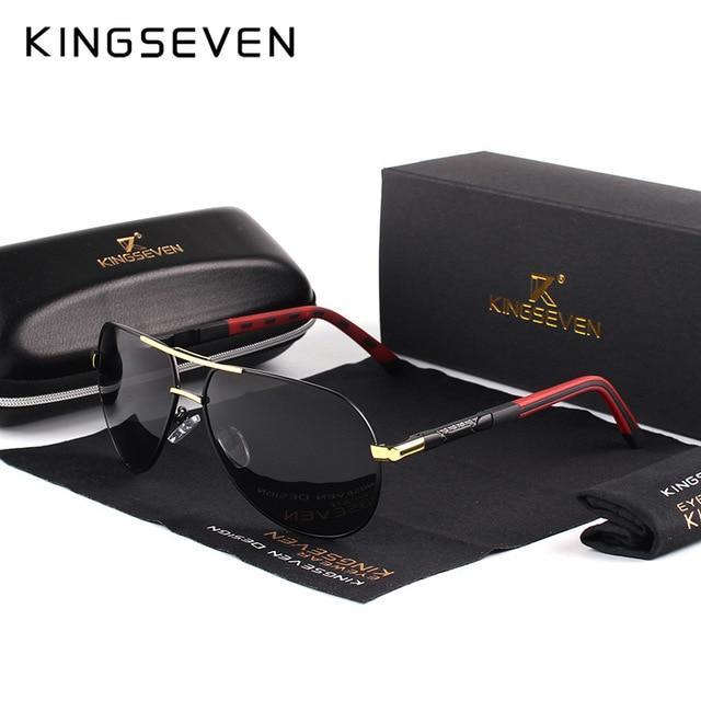 KINGSEVEN™ Men's Polarized Aviator Sunglasses - Image 4