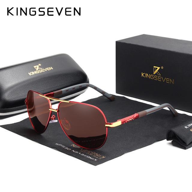 KINGSEVEN™ Men's Polarized Aviator Sunglasses - Image 6