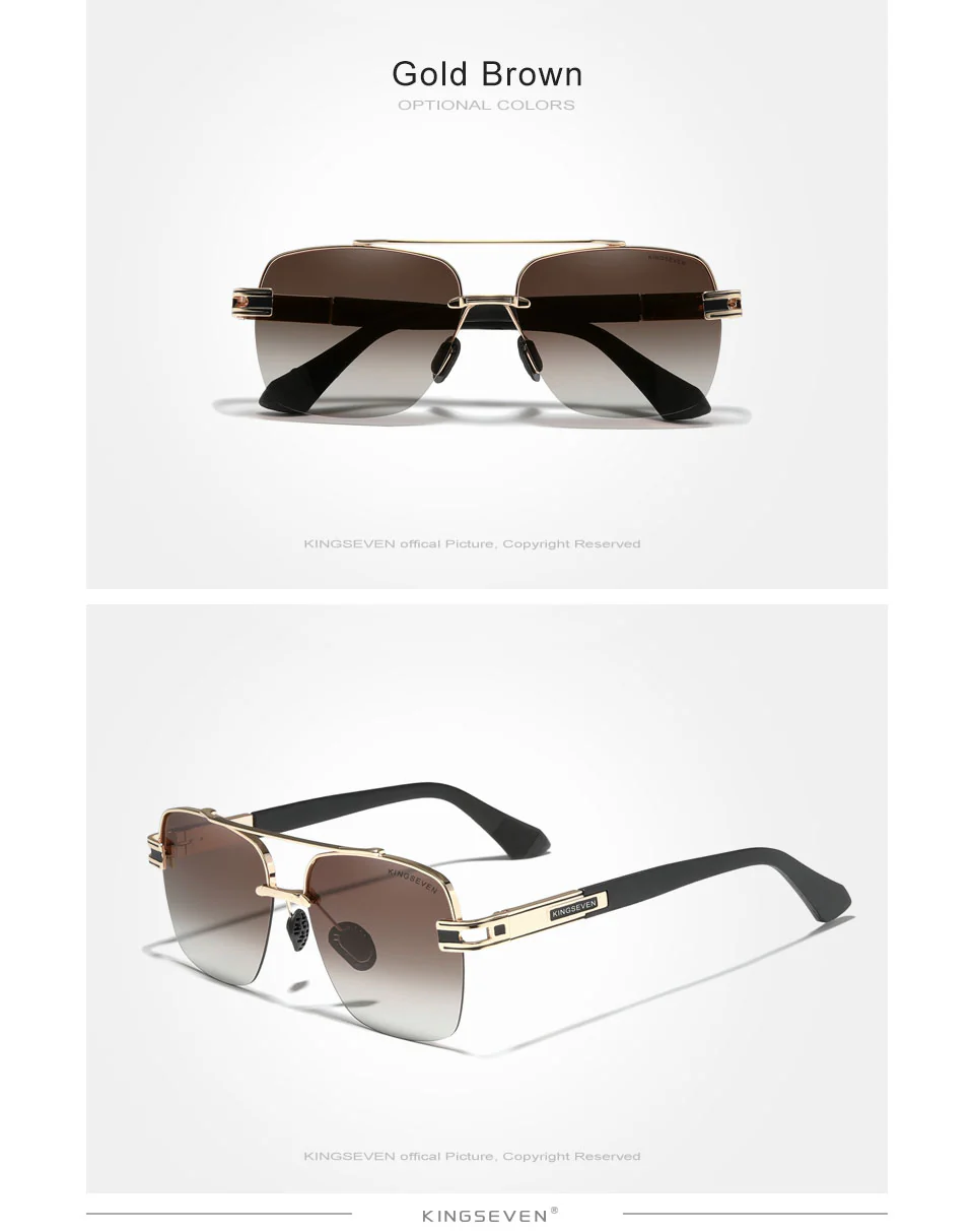 KINGSEVEN™ Polarized Retro Gradient Sunglasses - Image 11