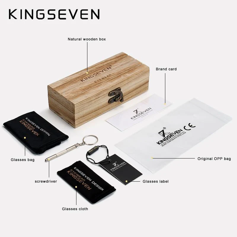 KINGSEVEN™ Natural Wood Polarized Unisex Sunglasses - Image 6