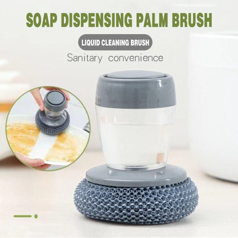 2 in 1 Soap Dispenser & Dish Palm Brush - Image 2
