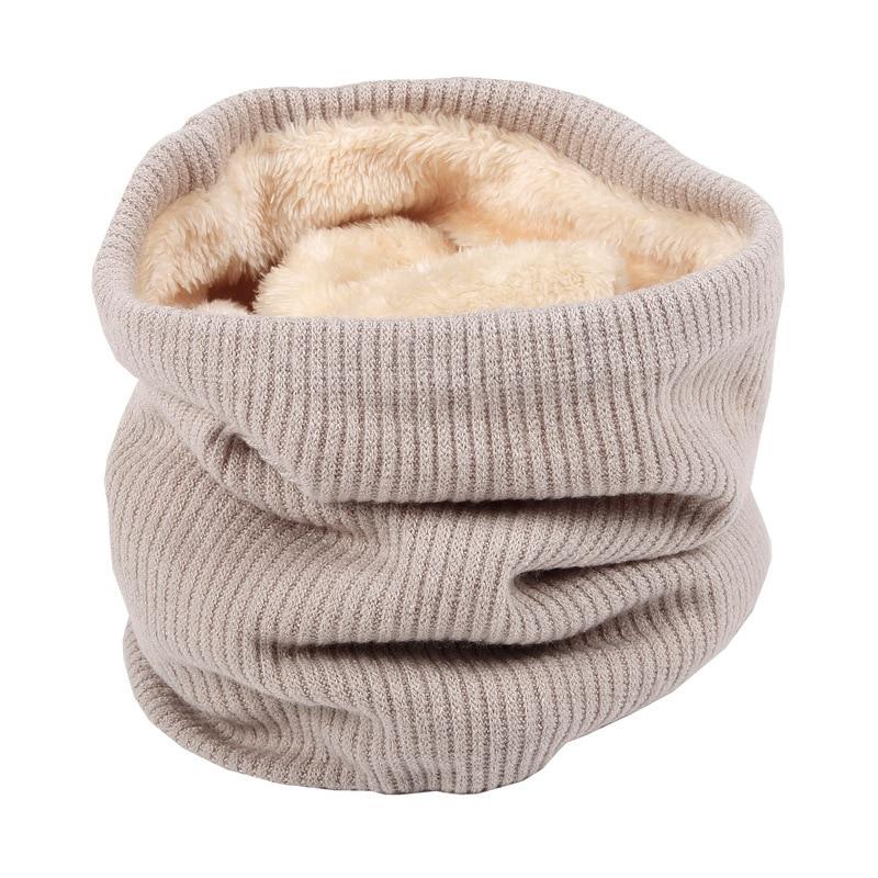 Knitted Neck Warmer with Faux Fur Lining - Image 2