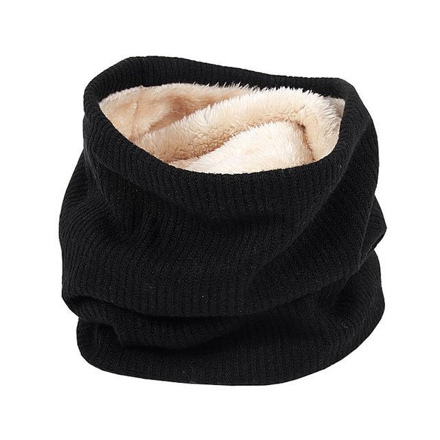 Knitted Neck Warmer with Faux Fur Lining - Image 3