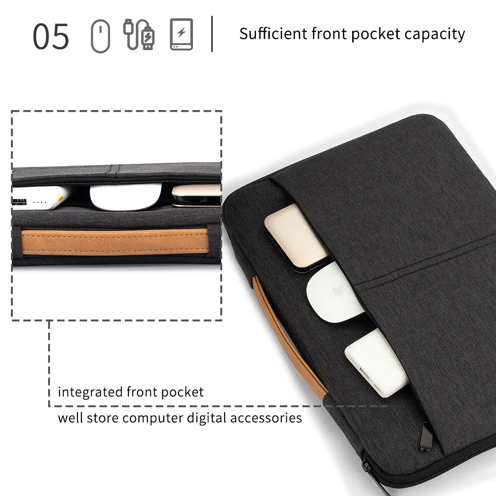 ComfortCarry 2-in-1  Thick Padding Lightweight Laptop Sleeve & Handheld Case - Image 11