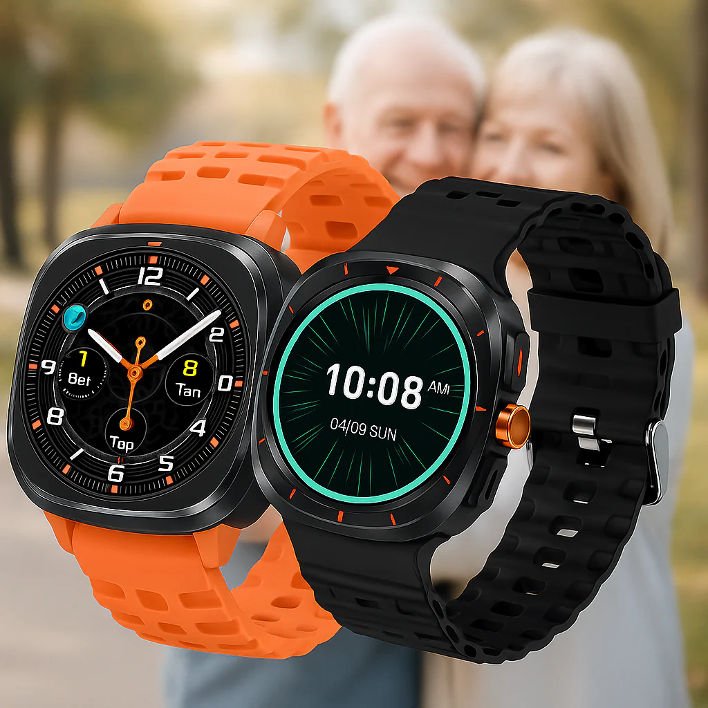 SeniorSafe Large Display Health Monitoring & Emergency SOS Senior Friendly Smartwatch - Image 2