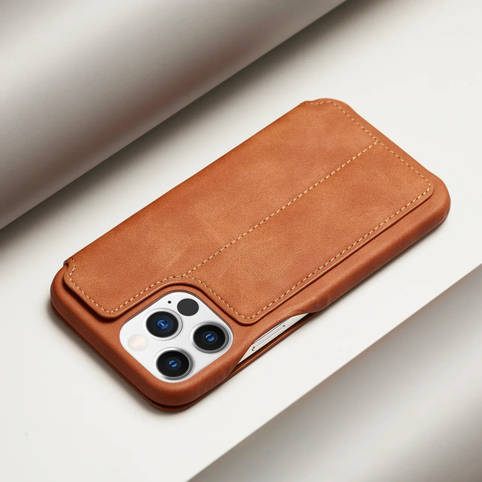 LuxeGuard Slim & Lightweight Flip Wallet Case for iPhone with Kickstand - Image 13